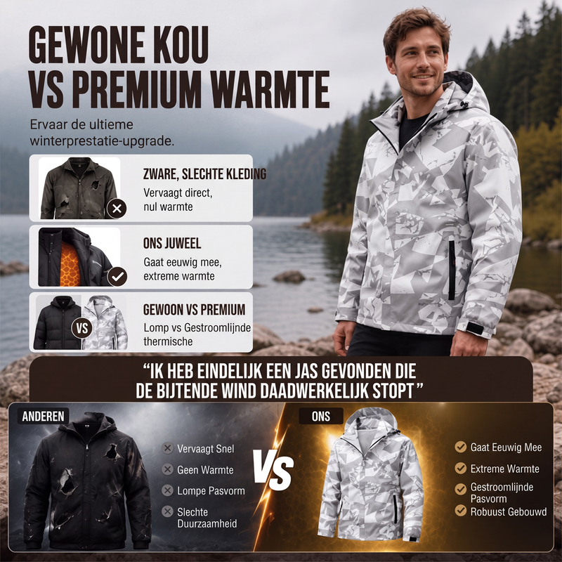 🔥Gratis verzending✈️Winddichte camouflage jack met capuchon voor heren