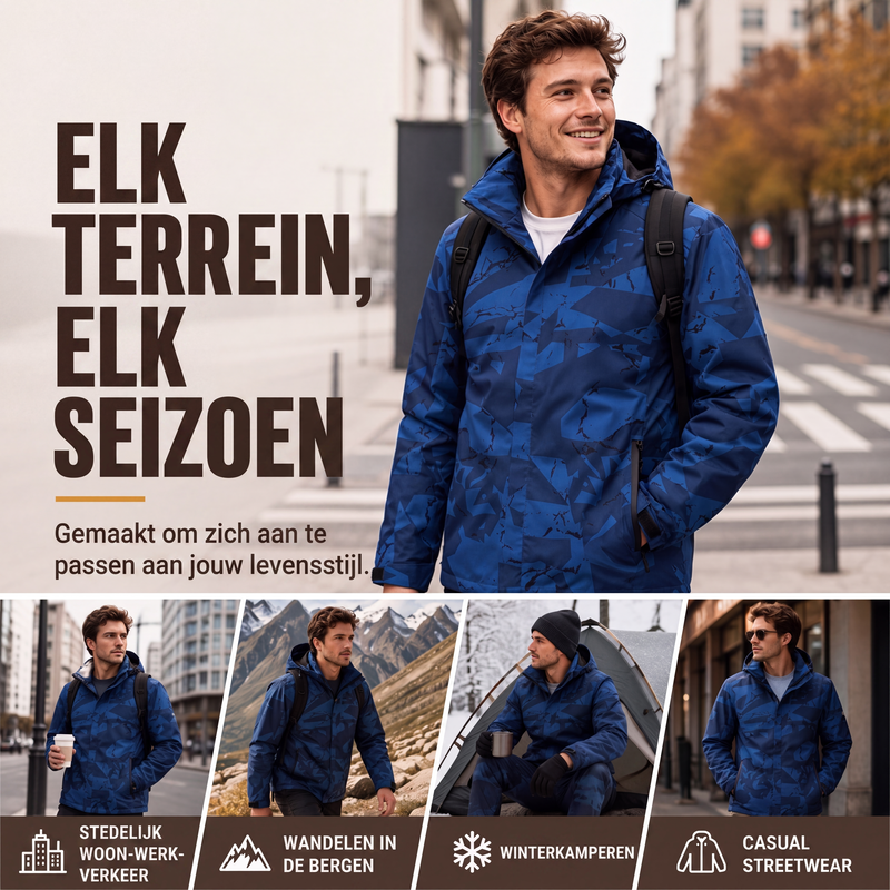 🔥Gratis verzending✈️Winddichte camouflage jack met capuchon voor heren