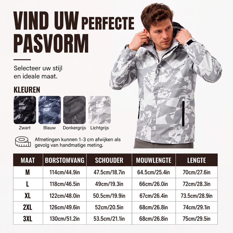 🔥Gratis verzending✈️Winddichte camouflage jack met capuchon voor heren