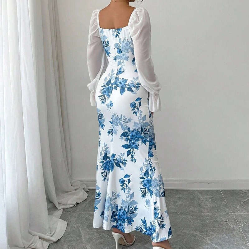 👗Elegante klokvormige jurk met bloemenprint voor dames😍