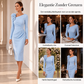Dames midi-jurk met geplooide details en 3D-rozen