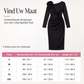 Dames midi-jurk met geplooide details en 3D-rozen