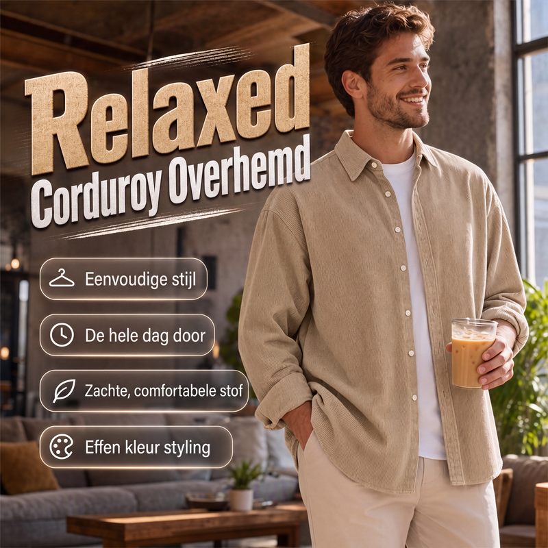 🤎💥Casueel corduroy overhemd met knopen voor heren🔥Limited aanbieding