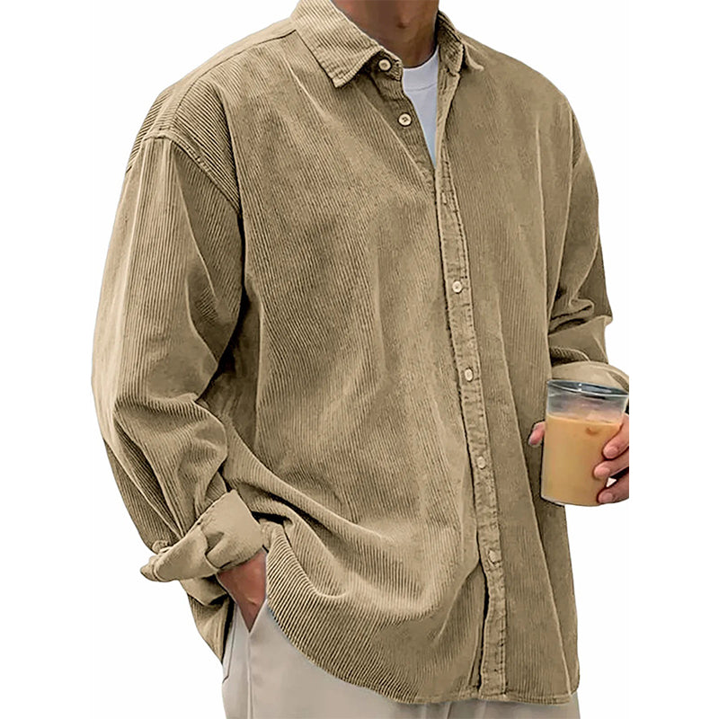 🤎💥Casueel corduroy overhemd met knopen voor heren🔥Limited aanbieding