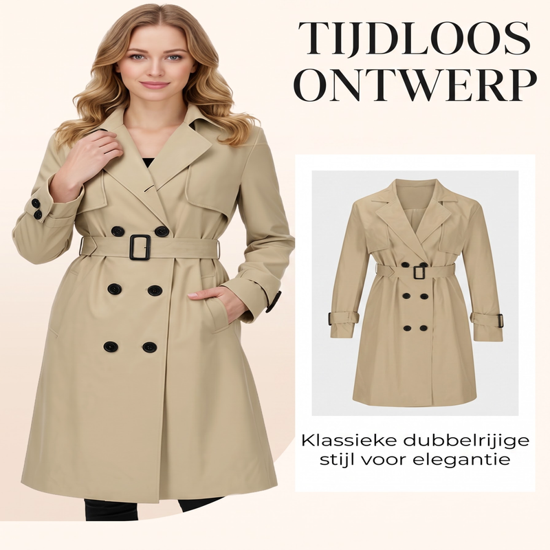 🔥Gratis verzending✈️Dames casual double-breasted trenchcoat