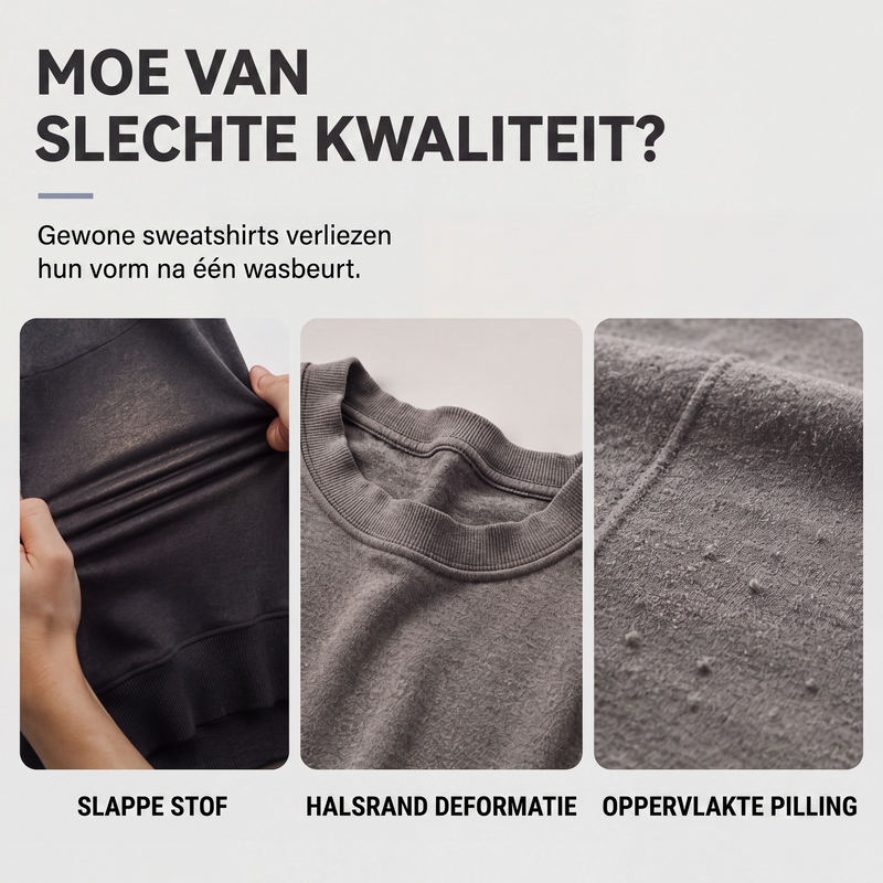 Sweatshirt met ronde hals en dambordprint voor heren