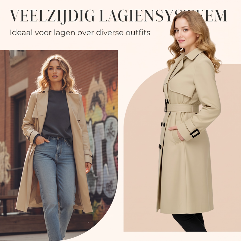 🔥Gratis verzending✈️Dames casual double-breasted trenchcoat