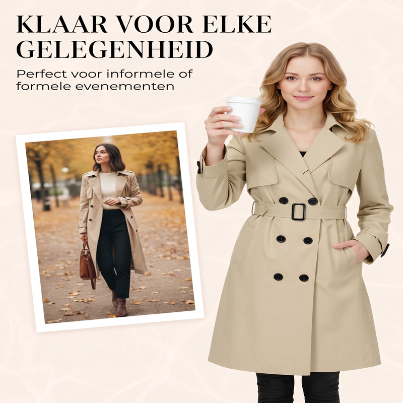 🔥Gratis verzending✈️Dames casual double-breasted trenchcoat