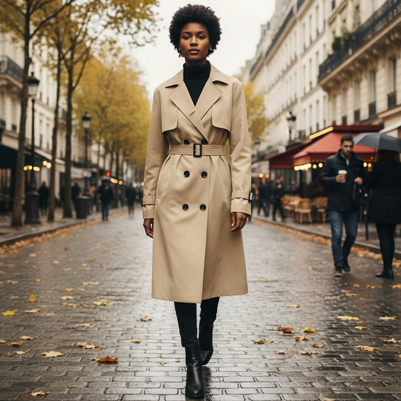 🔥Gratis verzending✈️Dames casual double-breasted trenchcoat