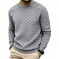 Sweatshirt met ronde hals en dambordprint voor heren