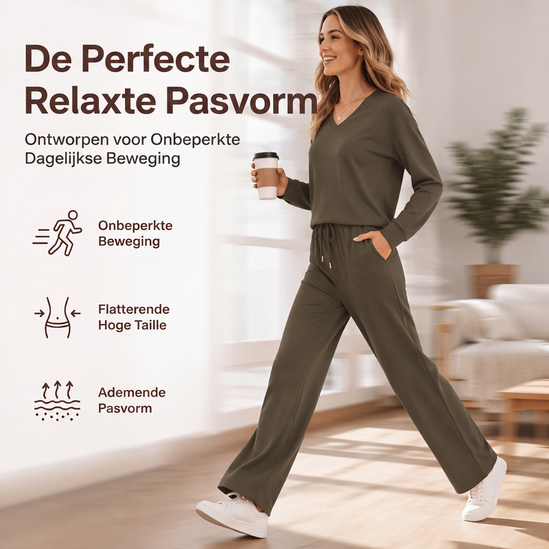 2-delige loungebroek en top set voor dames casual
