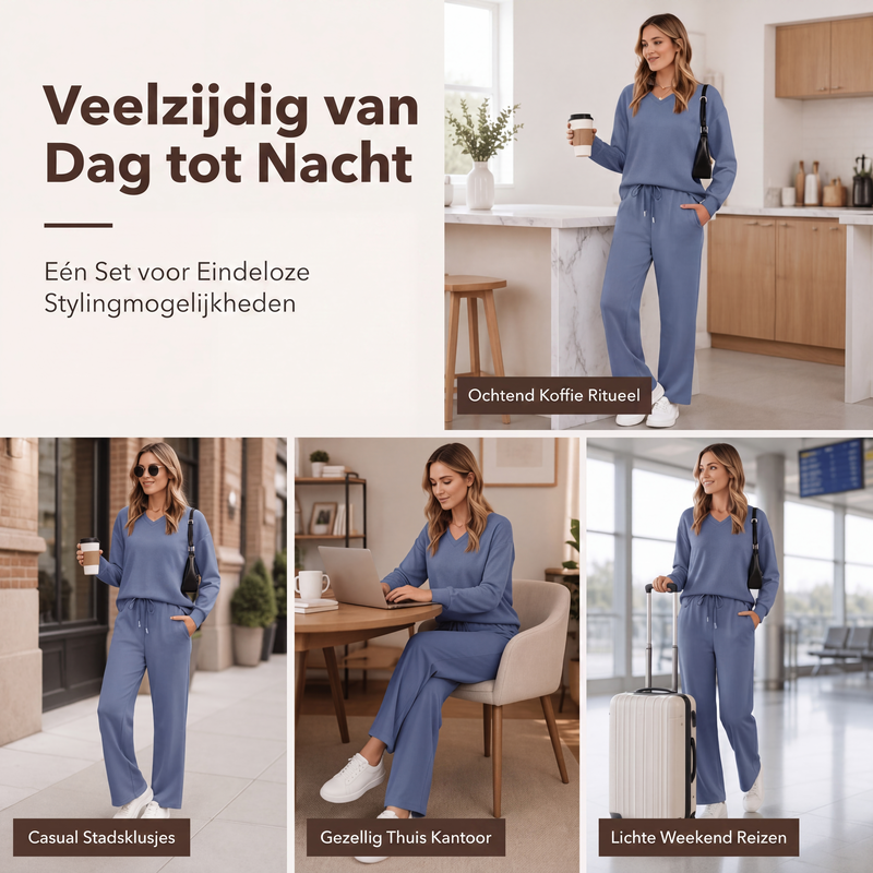 2-delige loungebroek en top set voor dames casual