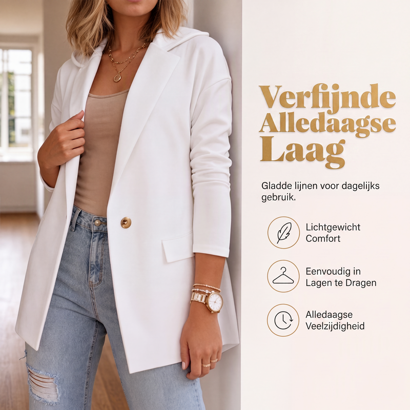 🔥Gratis verzending✈️Casuele jack voor dames met reverskraag en lange mouwen