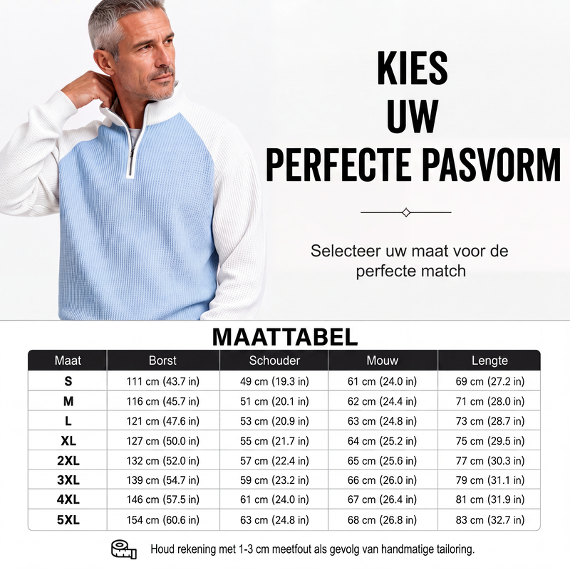 🔥 Tijdelijke Aanbieding ✨ Heren Wafelgebreid T-Shirt met Kwartrits 👕 Ademend Comfort, Moderne Look & Perfecte Casual Fit