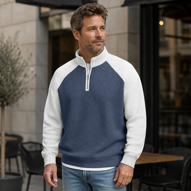 🔥 Tijdelijke Aanbieding ✨ Heren Wafelgebreid T-Shirt met Kwartrits 👕 Ademend Comfort, Moderne Look & Perfecte Casual Fit