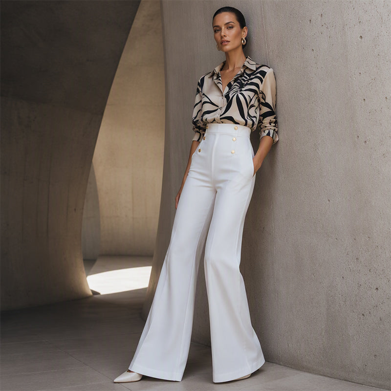 🔥 Tijdelijke Aanbieding ✨ Dames Elastische Wijde Pijpen Broek 👖 Flatterende Pasvorm, Ultiem Comfort & Elegante Look