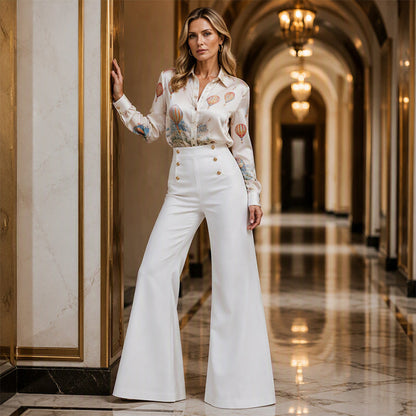 🔥 Tijdelijke Aanbieding ✨ Dames Elastische Wijde Pijpen Broek 👖 Flatterende Pasvorm, Ultiem Comfort & Elegante Look