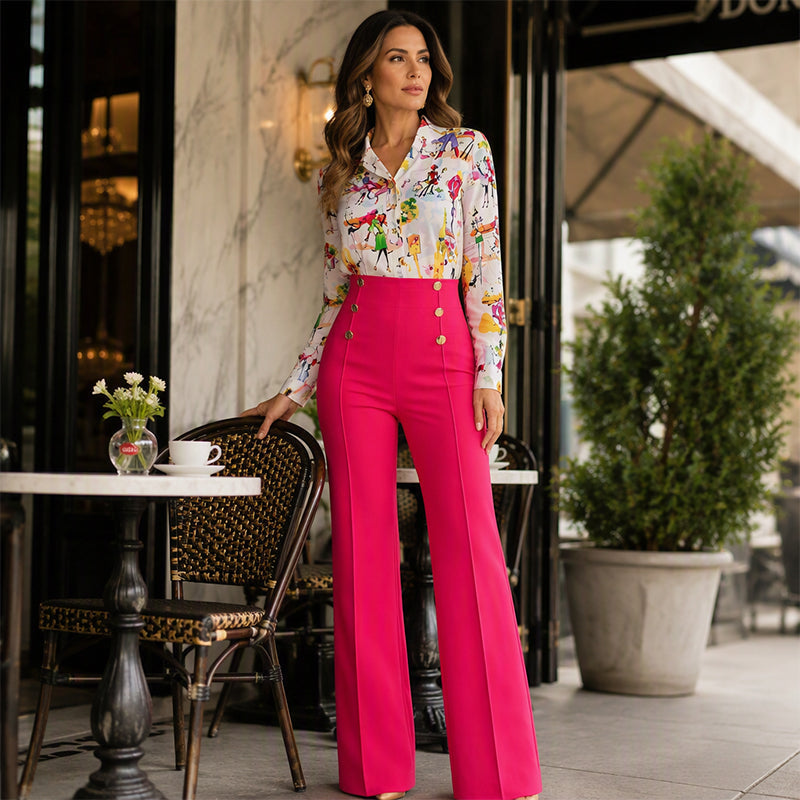 🔥 Tijdelijke Aanbieding ✨ Dames Elastische Wijde Pijpen Broek 👖 Flatterende Pasvorm, Ultiem Comfort & Elegante Look