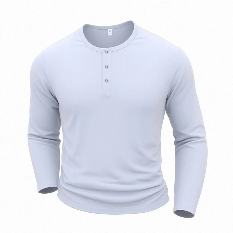 🔥 Tijdelijke Aanbieding ✨ Heren Henley Shirt met Lange Mouwen 👕 Ronde Hals met Knopen, Comfortabele Fit & Tijdloze Casual Stijl