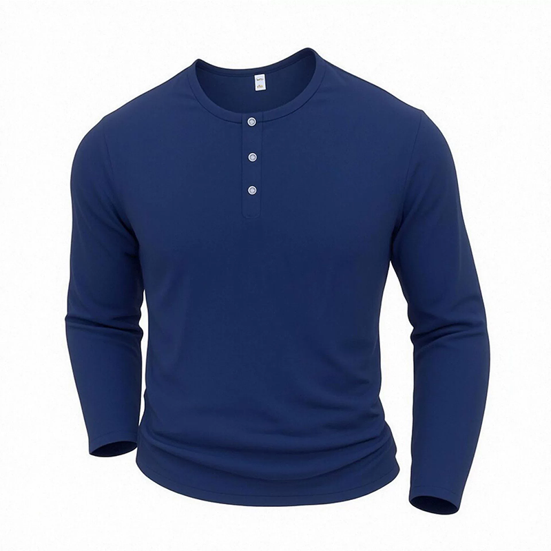 🔥 Tijdelijke Aanbieding ✨ Heren Henley Shirt met Lange Mouwen 👕 Ronde Hals met Knopen, Comfortabele Fit & Tijdloze Casual Stijl