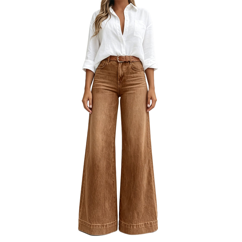 🔥 Tijdelijke Aanbieding ✨ Dames Beenverlengende Wide Leg Jeans 👖 Hoge Taille, Optisch Langere Benen & Trendy Pasvorm