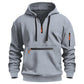Warme utility-hoodie met kwartrits voor heren