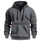 Warme utility-hoodie met kwartrits voor heren
