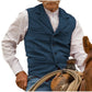 Heren Vintage Revers Viskraal Tweed Gilet