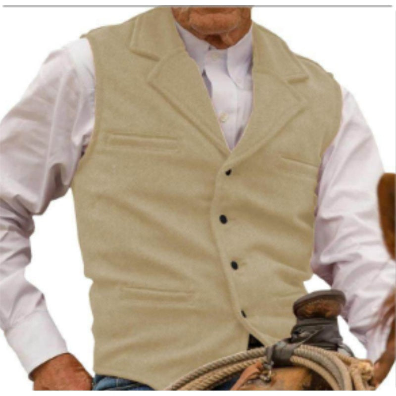 Heren Vintage Revers Viskraal Tweed Gilet