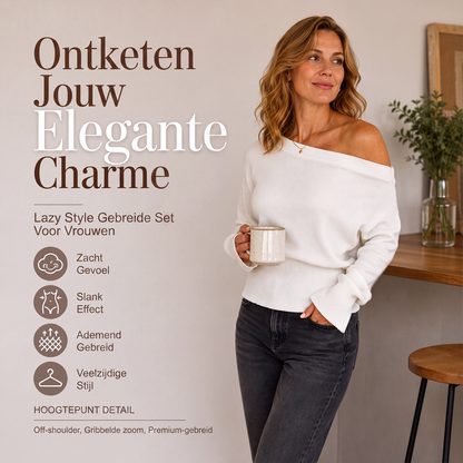 😍Off-shoulder geribbelde gebreide trui voor dames