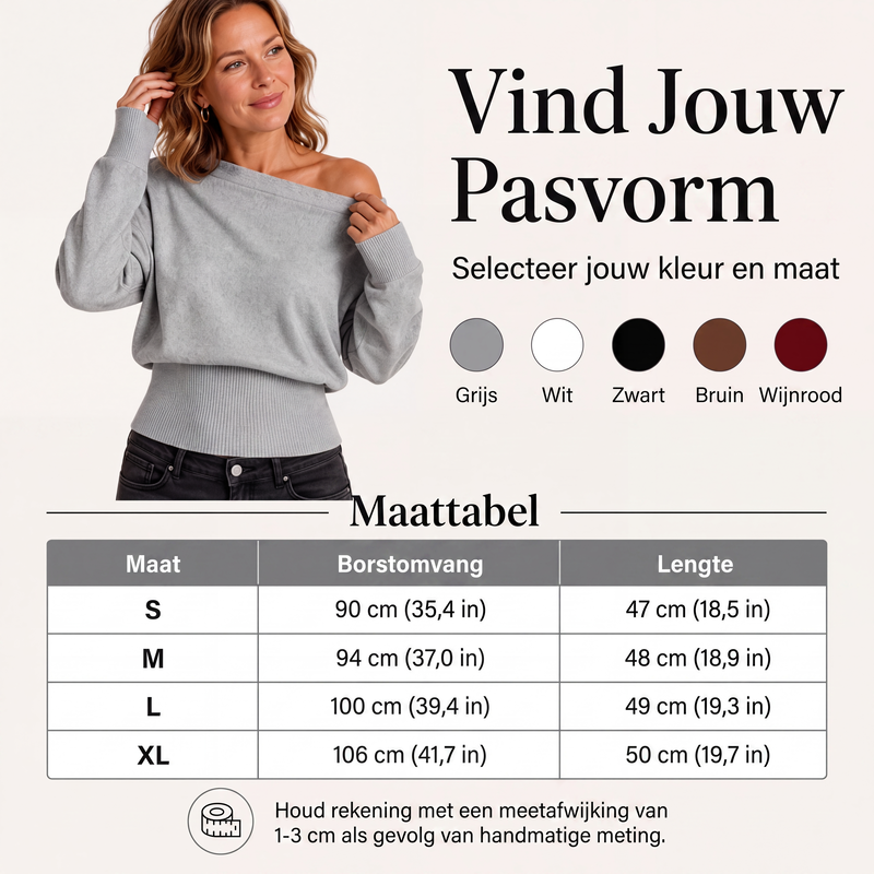 😍Off-shoulder geribbelde gebreide trui voor dames