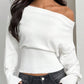 😍Off-shoulder geribbelde gebreide trui voor dames