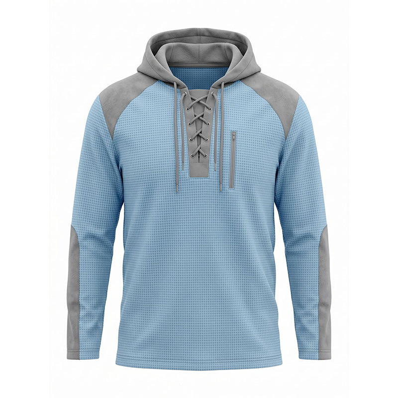 🔥 Tijdelijke Aanbieding ✨ Heren Gebreide Hoodie met Kleurenblokpatroon 🧥 Trendy Design, Zachte Textuur & Comfortabele Pasvorm