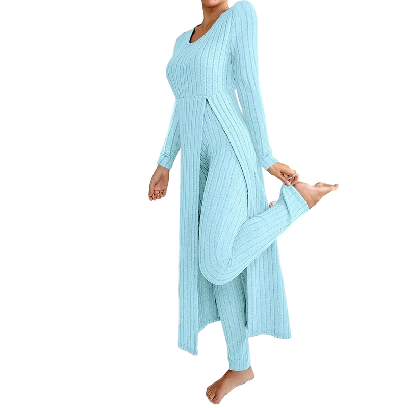 🔥Casual zachte geribbelde gebreide tweedelige set voor dames