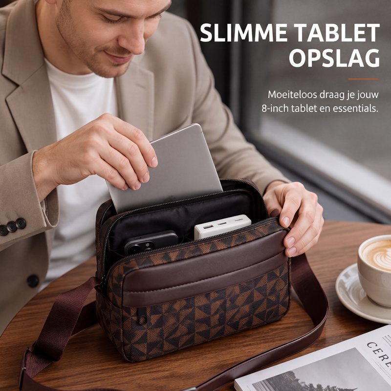 🔥 Tijdelijke Aanbieding ✨ Heren Vierkante Crossbodytas van PU-Leer 👜 Stijlvol Design, Praktische Opbergruimte & Comfortabel Draaggemak