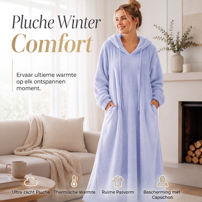 🔥Gratis verzending✈️Casuele pluche loungejurk met capuchon voor dames