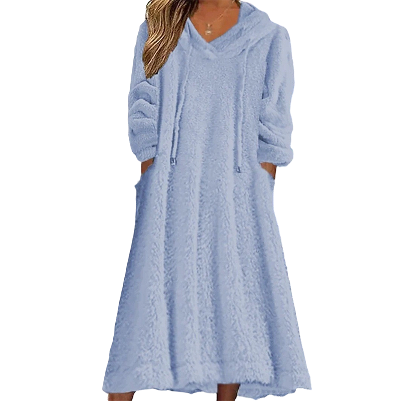 🔥Gratis verzending✈️Casuele pluche loungejurk met capuchon voor dames