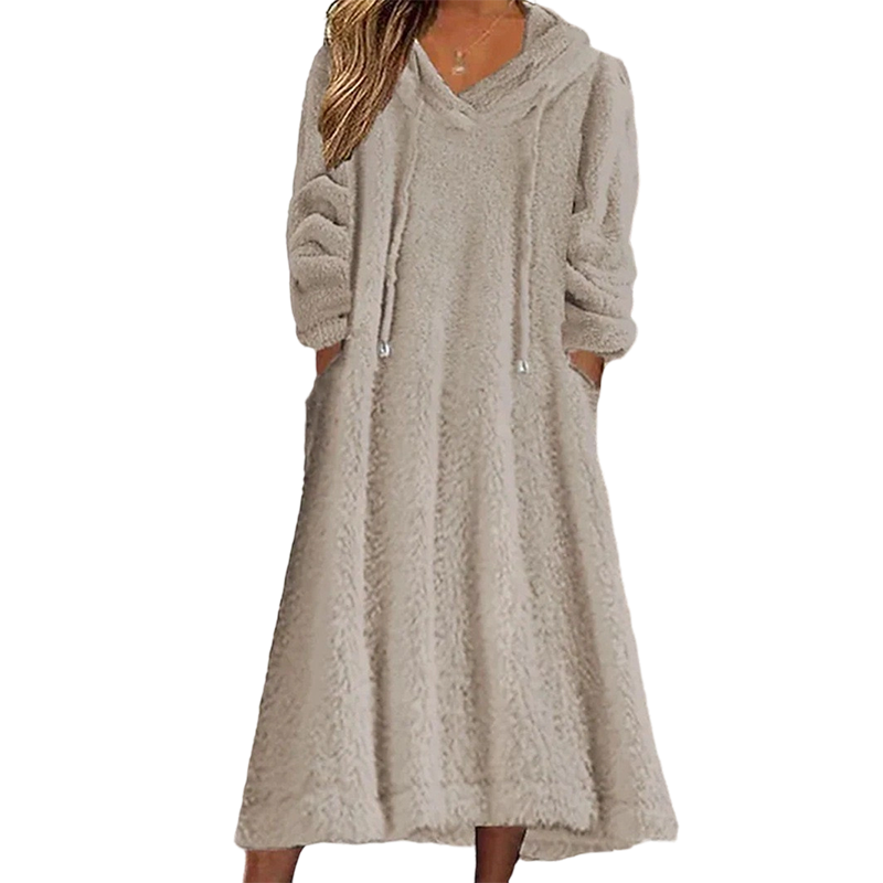 🔥Gratis verzending✈️Casuele pluche loungejurk met capuchon voor dames