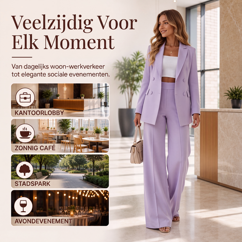 🔥Gratis verzending✈️ Elegante Dames Blazer & Broek Set 👩‍💼 Chique Uitstraling, Comfortabele Pasvorm & Perfecte Office Look