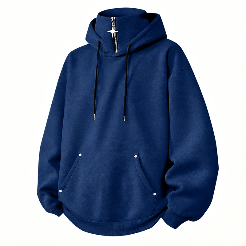 😍✨Heren casual hoodie met hoge kraag en losse pasvorm