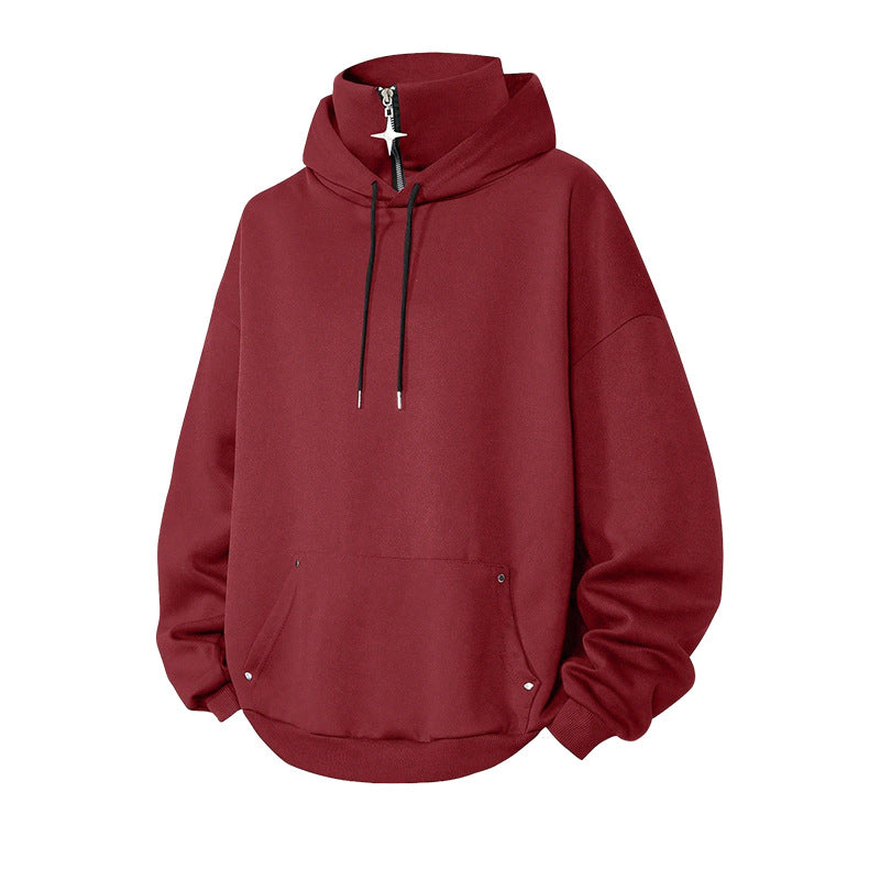 😍✨Heren casual hoodie met hoge kraag en losse pasvorm