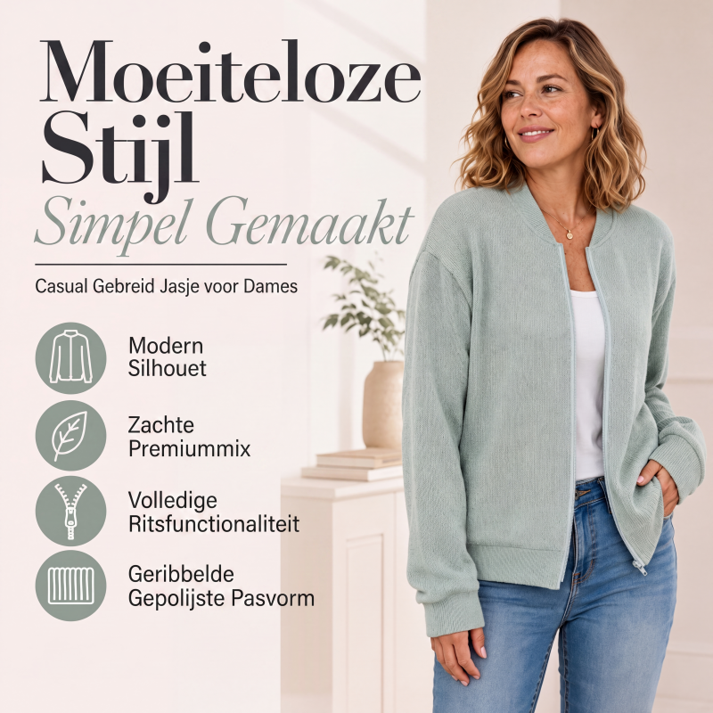 ✨Casueel gebreid baseballjack voor dames
