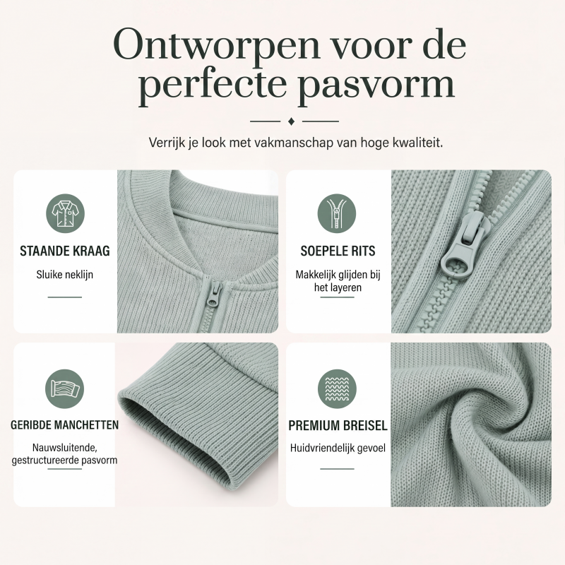 ✨Casueel gebreid baseballjack voor dames