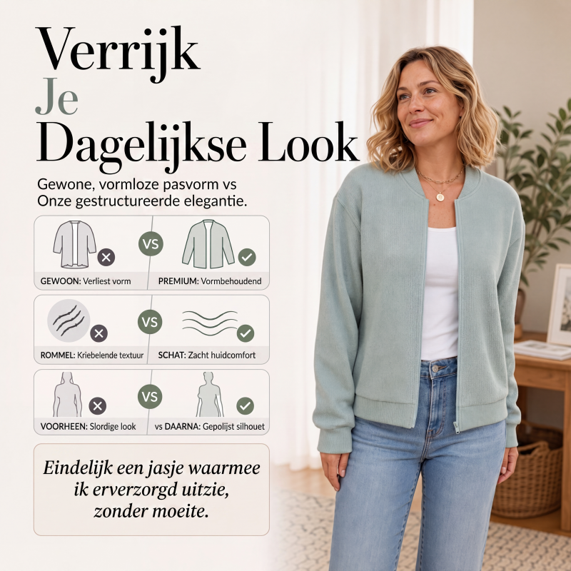 ✨Casueel gebreid baseballjack voor dames