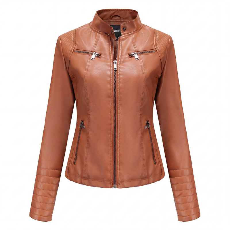 🔥Gratis verzending✈️Nauwsluitend imitatieleren jack voor dames