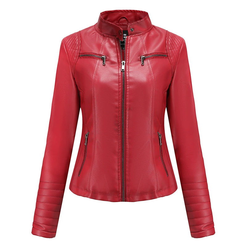 🔥Gratis verzending✈️Nauwsluitend imitatieleren jack voor dames