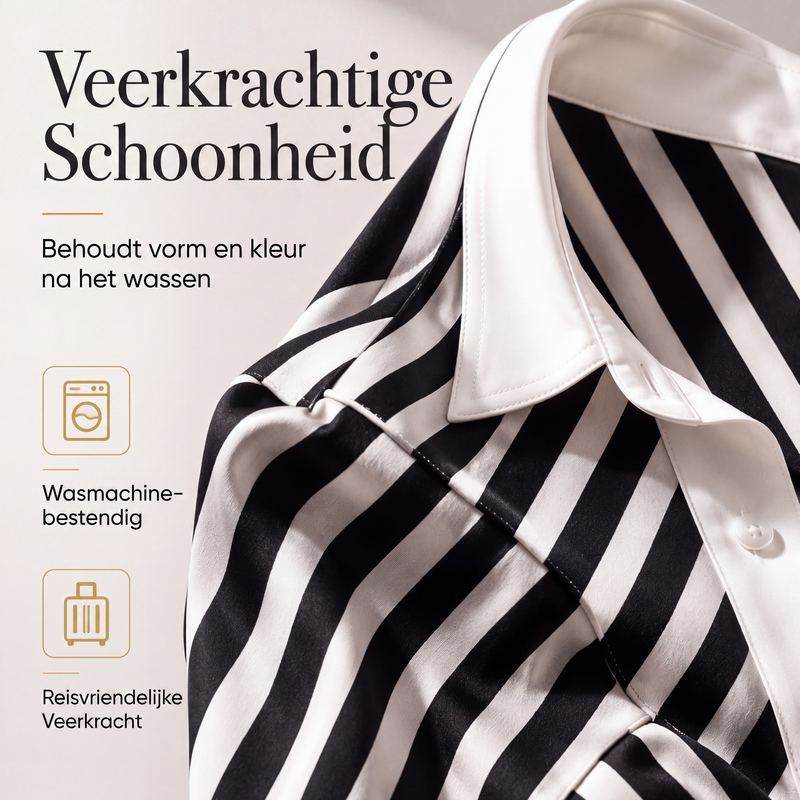 🔥Gratis verzending✈️Casual gestreept overhemd en wijde pijpen broek voor dames