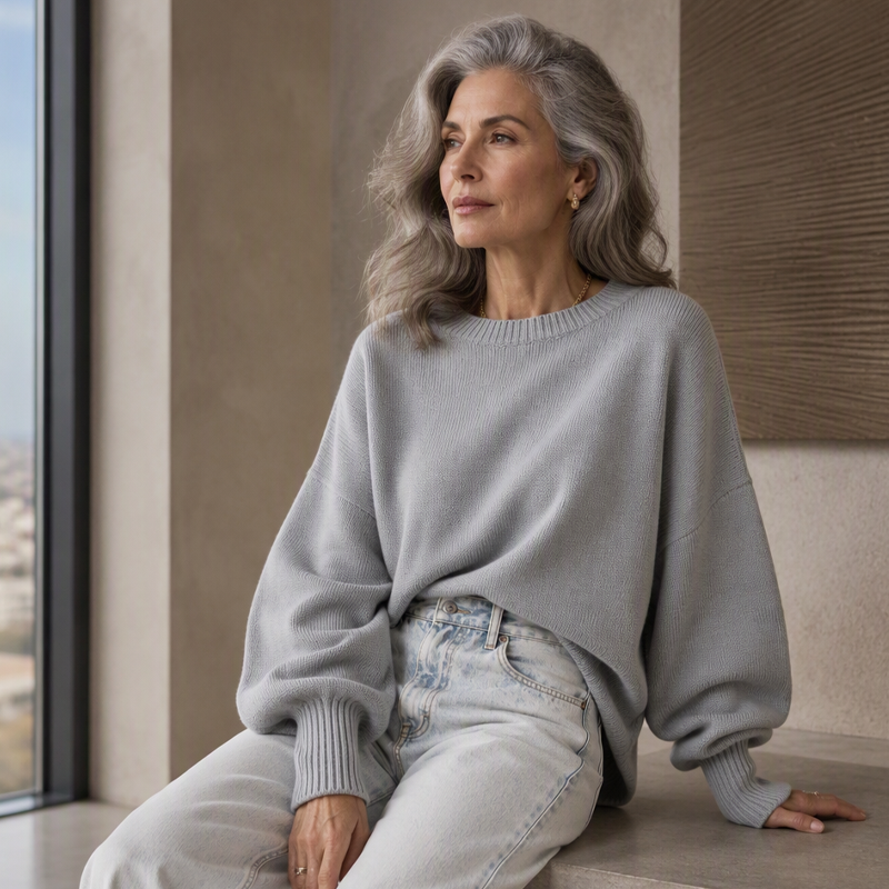😍Trui voor dames in grote maten, ronde hals, pullover