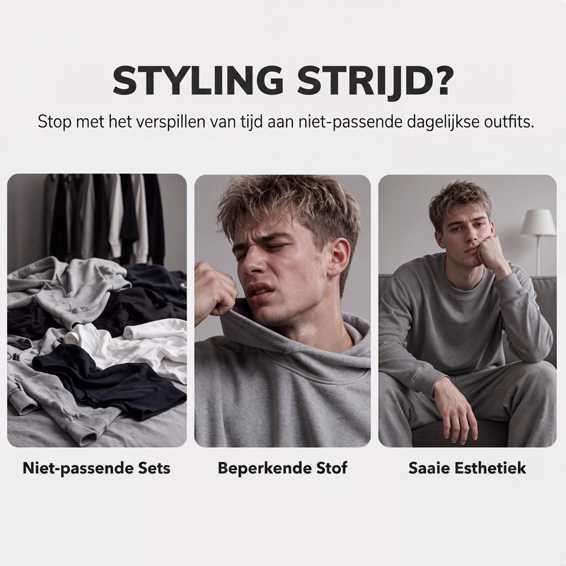 Modieuze bedrukte sweatshirt- en joggingbroekset voor heren