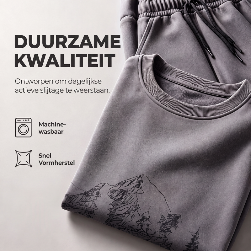 Modieuze bedrukte sweatshirt- en joggingbroekset voor heren